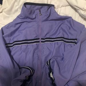 1980s inspired purple windbreaker with working zipper!